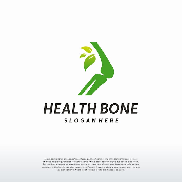 Логотип Bone Care, шаблон логотипа Health Bone, символ логотипа Bone and Leaf