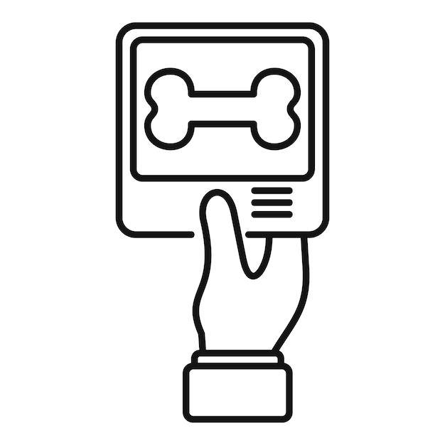 Bone examination monitor icon outline vector Medical care