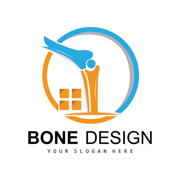 Bone Logo Bone Care Vector And Bone Medicine Hospital Health