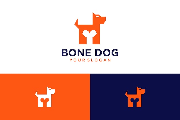 Bone logo design with dog and food