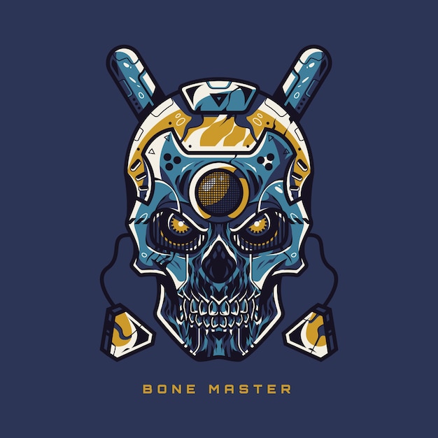 Vector bone master skull illustration