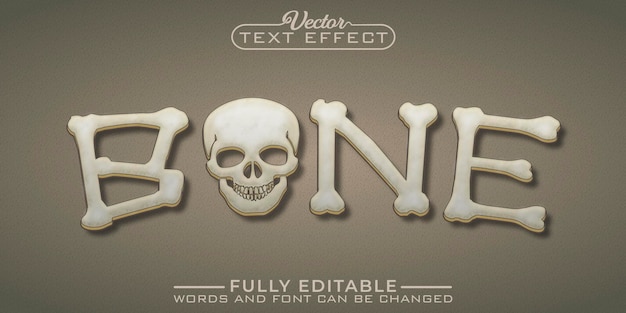 Bone skeleton editable text effect template