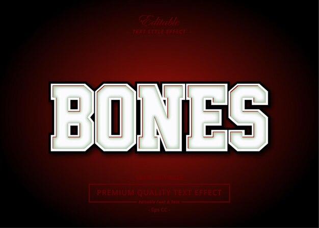 Vector bones vector text style effect