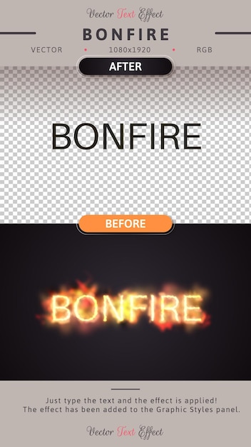 Bonfire Editable Text Effect Font Style