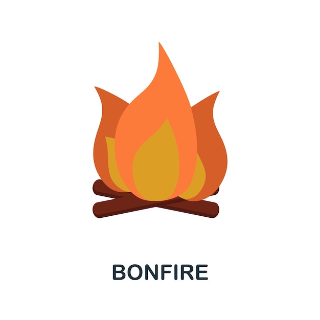 Bonfire flat icon Color simple element from wild west collection Creative Bonfire icon for web design templates infographics and more