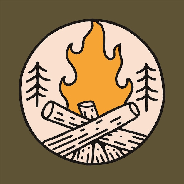 Bonfire graphic illustration vector art tshirt design