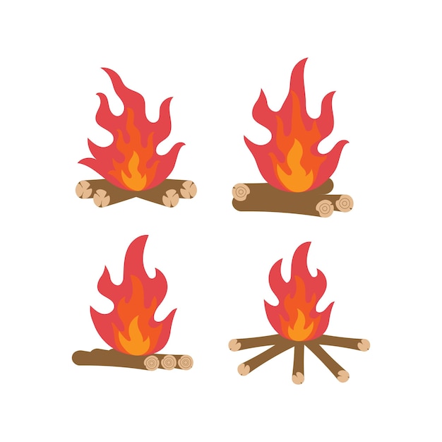 Bonfire icon set design illustration vector template