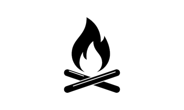 Bonfire icon vector, campfire or camping  fire icon