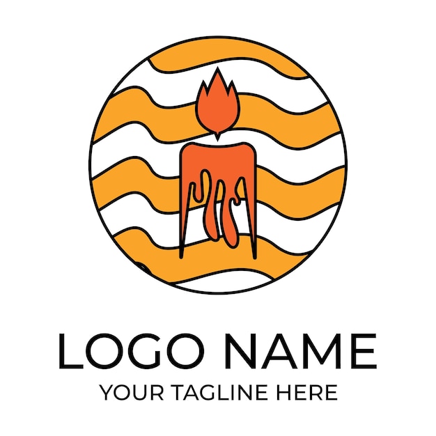 Vector bonfire logo design template illustration