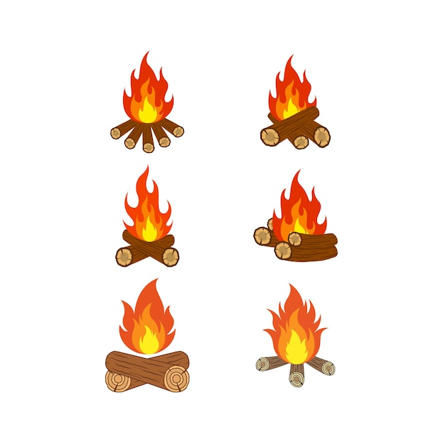 Bonfire logo icon design template vector