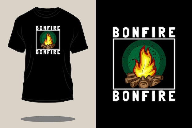 焚き火のレトロなTシャツのデザイン