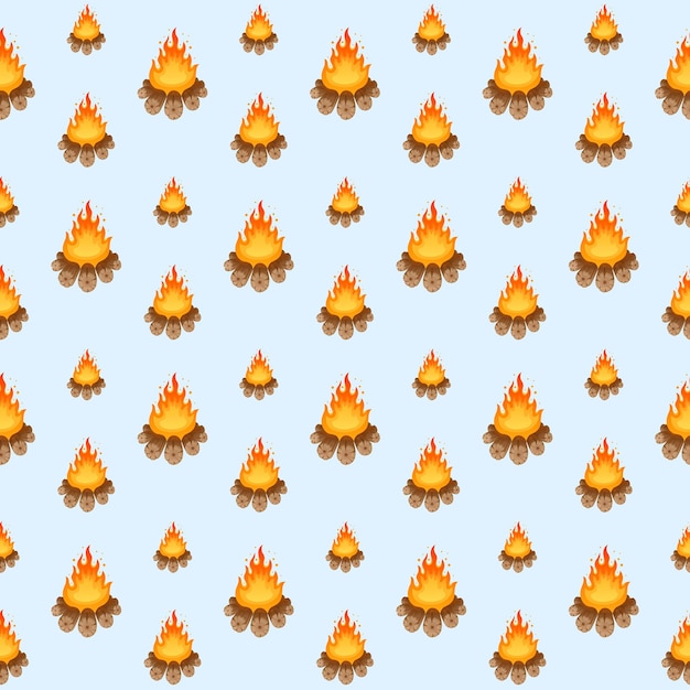 Bonfire Vector Seamless Pattern