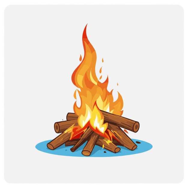 Bonfire vector on white background