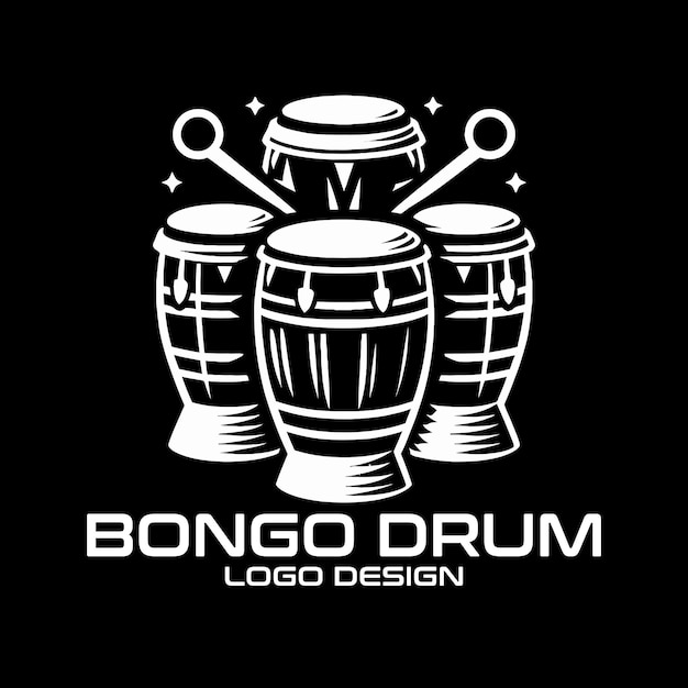 Vector bongo drums vector logo design