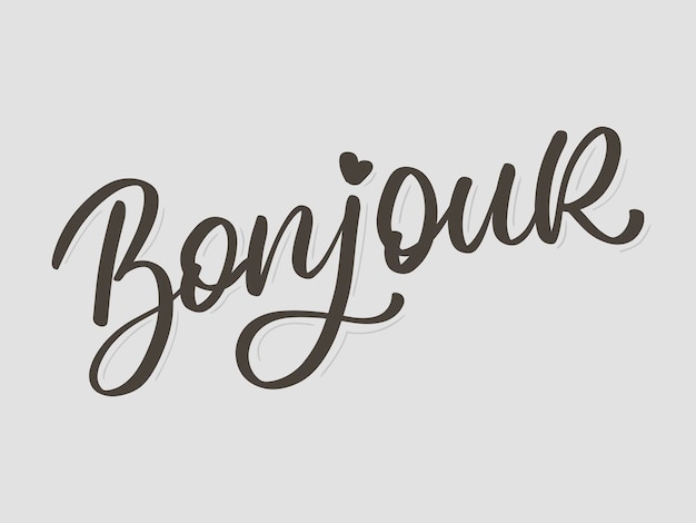Bonjour Paris 문구 벡터 레터링 서예 브러시