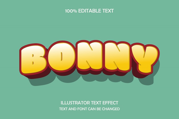 Bonny、3D編集可能なテキスト効果のふくよかなスタイル