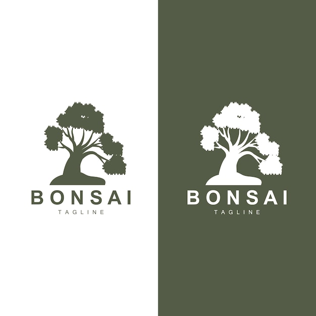 Vector bonsai boom logo vector symbool illustratie ontwerp