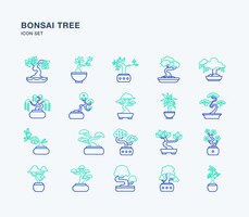 Bonsai boom vector iconen