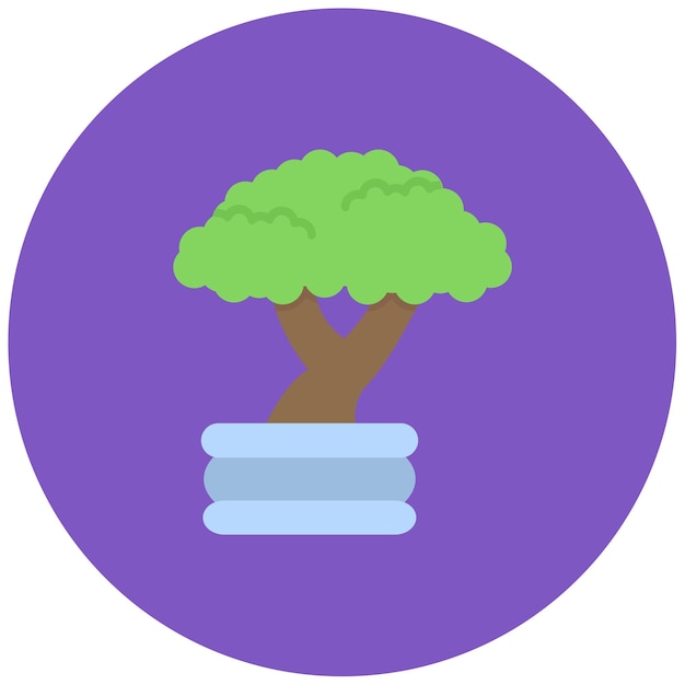 Vector bonsai flat illustration