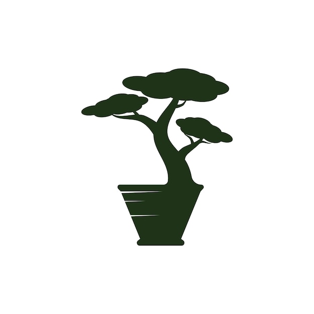 Bonsai logo ontwerp Japans Mini Small Plant Tree Silhouette logo ontwerp