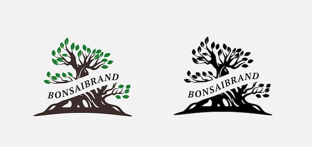 Modello di logo bonsai