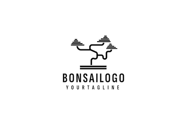 Bonsai logo vector icon illustration