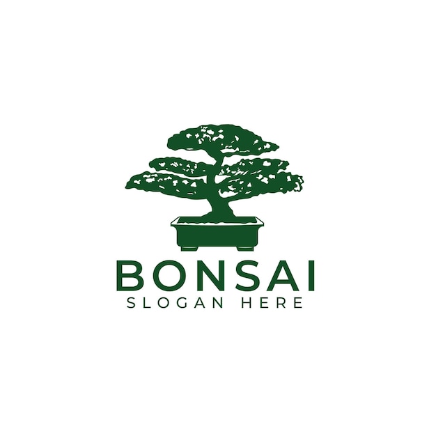 Bonsai plant boom logo icoon ontwerp inspiratie