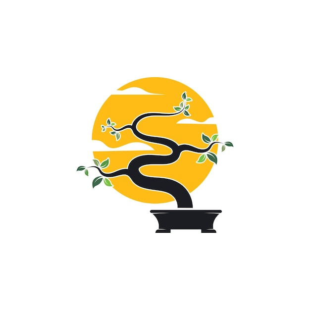 Bonsai plant pictogram vector illustratie ontwerp