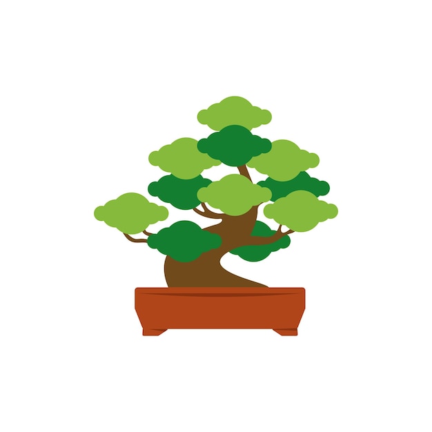 Bonsai tree vector flat illustration