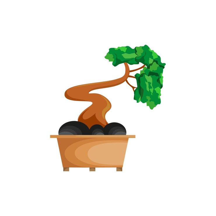 Vector bonsai tree vector illustration