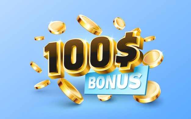 Bonus 100 coupon speciale voucher Controleer banner speciale aanbieding Vector