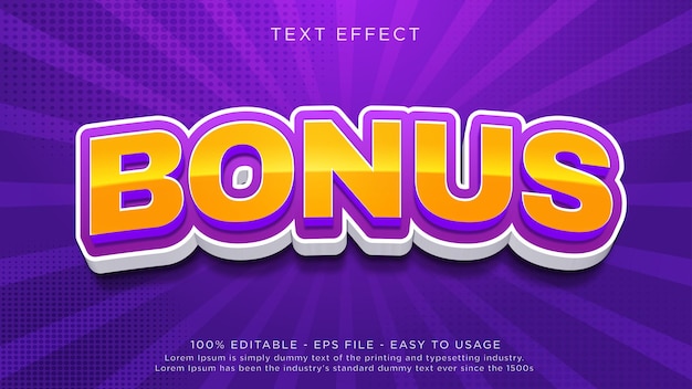 Bonus 3d bold editable text effect