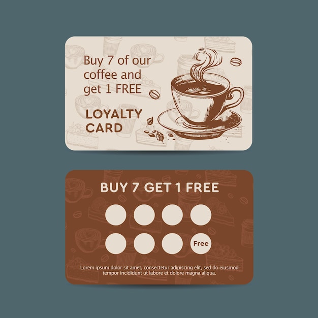 Vector bonus card hand drawn style vector