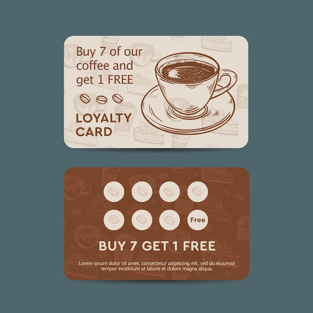 Bonus card hand drawn style vector