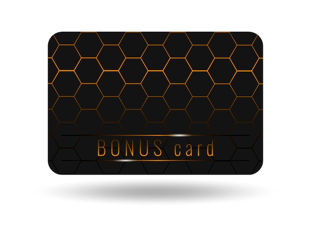 Vector bonus card, luxury shiny black gradient card.