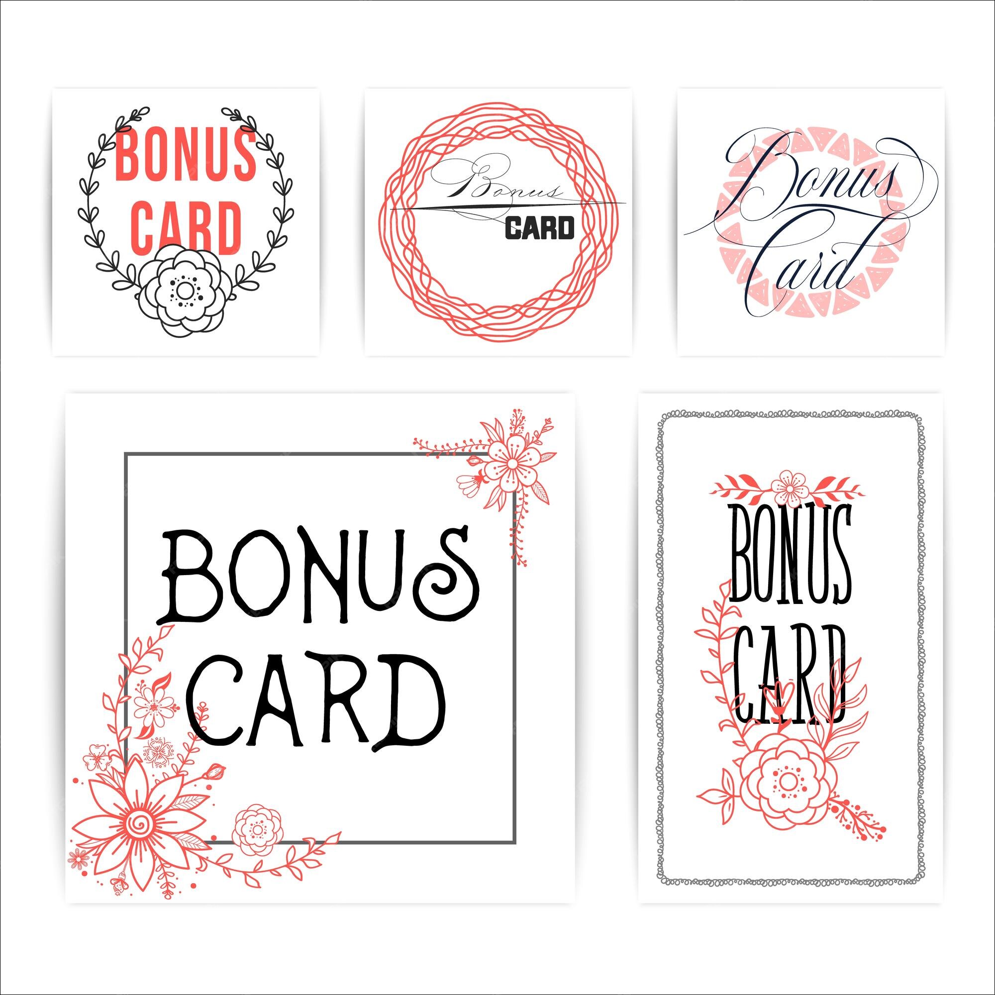 Premium Vector | Bonus card template in sketch style hand drawn design