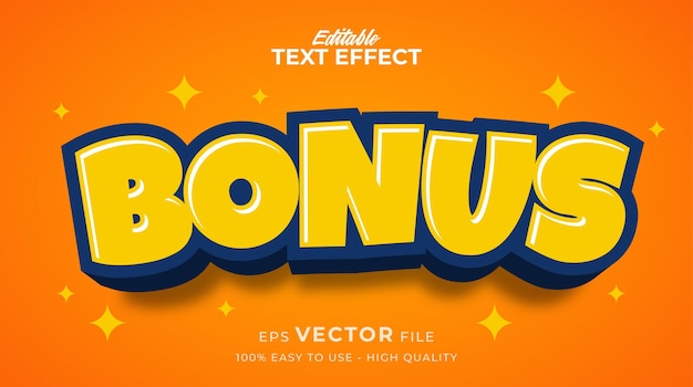 Bonus cartoon typografie premium bewerkbaar teksteffect