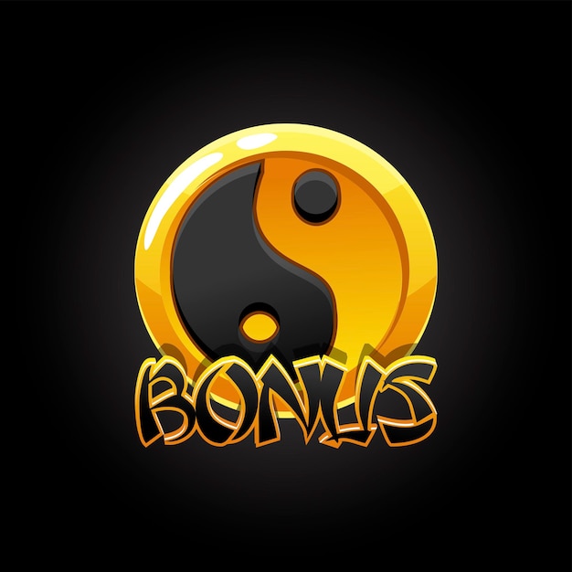 Vector the bonus chinese symbol for slots game yin yang symbol