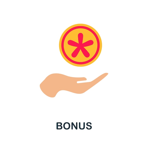 Icona piatta bonus elemento semplice di colore dalla raccolta di fidelizzazione del cliente icona bonus creativo per modelli di web design, infografiche e altro ancora