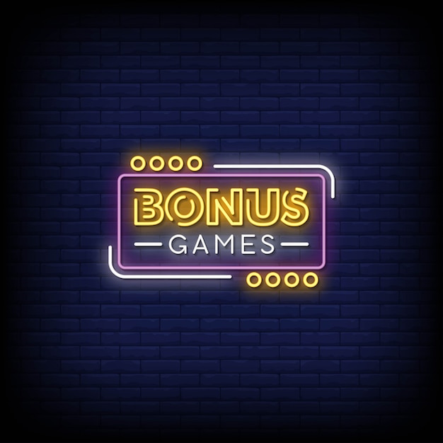 Giochi bonus insegne al neon in stile testo