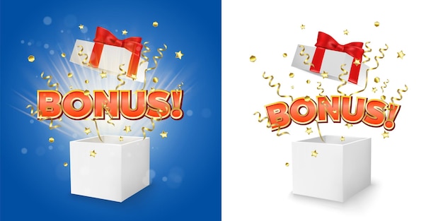 Bonus gift box vector concept for banner poster