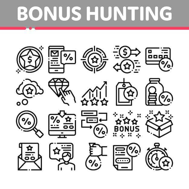 Bonus Hunting Collection Elements Icons Set