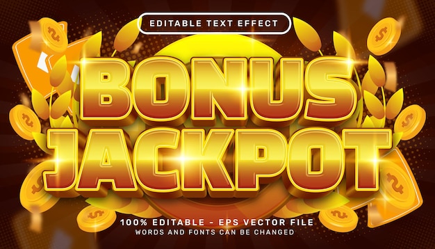 Bonus jackpot 3d-teksteffect en bewerkbaar teksteffect
