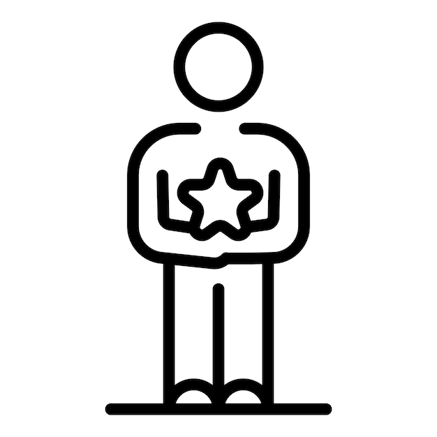 Иконка бонусного человека Контур векторной иконки бонусного человека для веб-дизайна изолирован на белом фоне