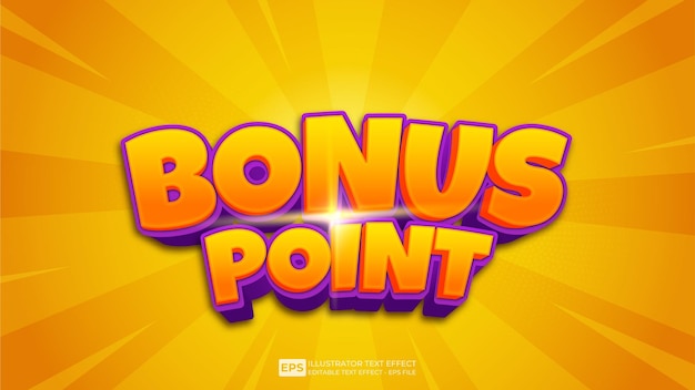 Вектор Шрифт с редактируемым текстовым эффектом bonus point