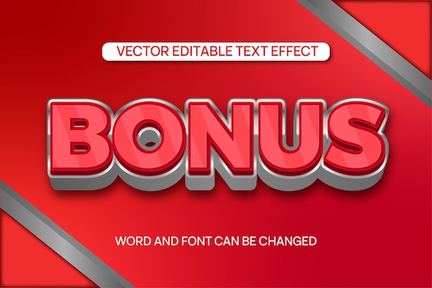 Bonus Red Text Effect Vector