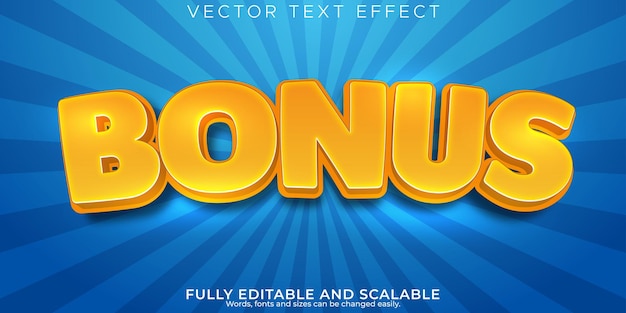 Bonus text effect editable cartoon and surprise text style