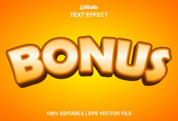 Bonus text effect with orange color editable