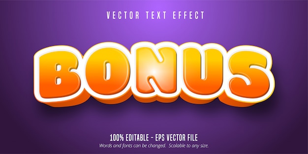 Vector bonus text, game style editable text effect