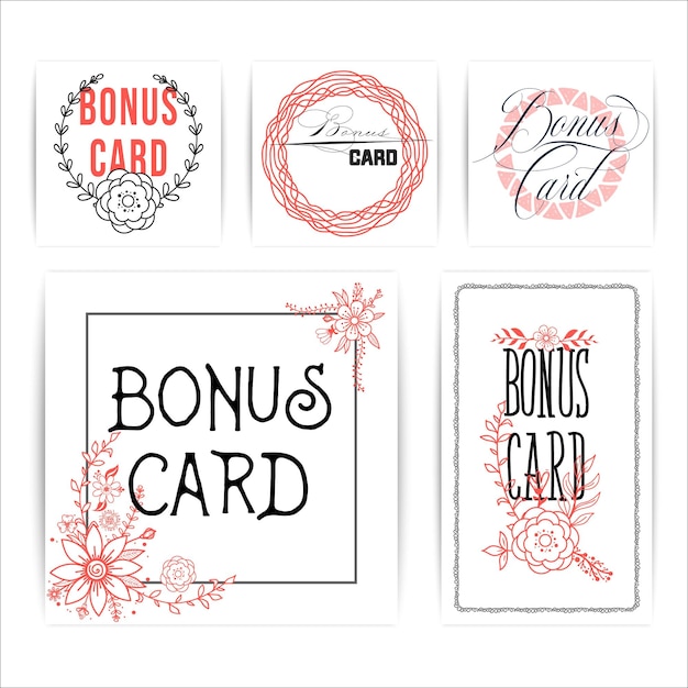 Bonuskaartsjabloon in handgetekend ontwerp in schetsstijl